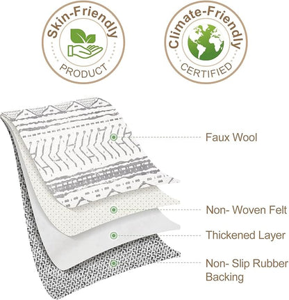 Nakagishi 5x7 Area Rug Living Room: Machine Washable Boho Large Neutral Farmhouse Stain Resistant Indoor Floor Rugs Moroccan Carpet for Bedroom Nursery Dorm Classroom Playroom Dining Room- Grey White