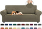 KEKUOU Stretch Sofa Cover Slipcover ，Couch Covers for 3 Cushion Couch Sofa pet Friendly (78"-94") Furniture Protector Sofa with Elastic Bottom for Kids,Dog, Jacquard Small Checked(Large,Khaki)