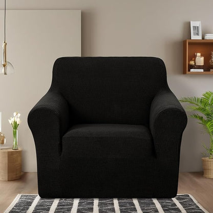 U-NICE HOME Recliner Chair Covers Stretch Couch Cover Sofa Cover Sofa Slipcover Furniture Protector for Chair Cover Pet Friendly(Armchair, Black)