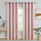 MIULEE Blackout Curtains for Bedroom Living Room Thermal Insulated Room Darkening Grommet Top Solid Light Blocking Drapery Set of 2 Window Panels 52 x 72 Inches Baby Pink