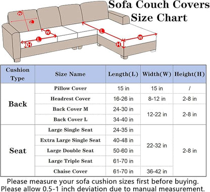 Soothing Home Sofa Covers, Sofa Hero Covers, Wear-Resistant Universal Couch Covers Washable Stretch Sectional Couch Cushion Covers (White,Extra Large Seat Cover)