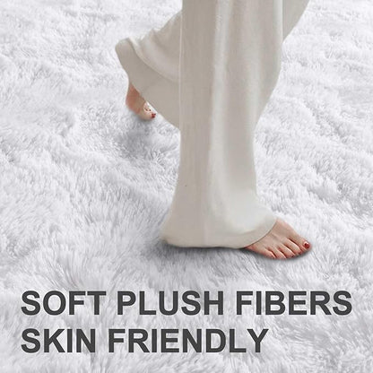 Area Rugs for Living Room, 6x9 Feet Soft Fluffy Shagg Plush Rug High Pile Large Indoor Modern Non-Slip Floor Carpet for Bedroom Nursery Kids Home Room Dorm Decor Aesthetic White