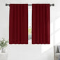 PONY DANCE Blackout Curtain Panels - Red Drapes Christmas Home Decoration Modern Elegant Back Tab Rod Pocket Curtains Room Darkening Energy Saving for Bedroom, 42 x 45 inch, Red, One Pair