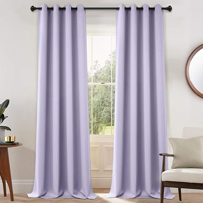 Yakamok Lilac Room Darkening Thermal Insulated with Grommet Blackout Curtains for Bedroom, 52Wx108L inch,2 Panels