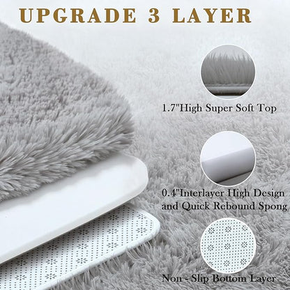 8x10 Area Rugs for Living Room Bedroom Rug, Large Shaggy Soft Plush Furry Bedside Rug, Area Rugs for Home Decor (Light Grey, 8x10 Feet)