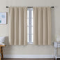 Simplebrand Ava Biscotti Beige Short Blackout Curtains for Bedroom 45 Inches Long 2 Panels Set, Solid Thermal Insulated, Energy Saving Window Treatment Curtains Blackout Drapes, W40 x L45 Inch