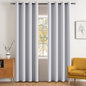 MIULEE Blackout Curtains for Bedroom Living Room, Chirstmas Thermal Insulated Room Darkening Grommet Top Solid Light Blocking Drapery Set of 2 Window Panels 52 x 72 Inches Greyish White
