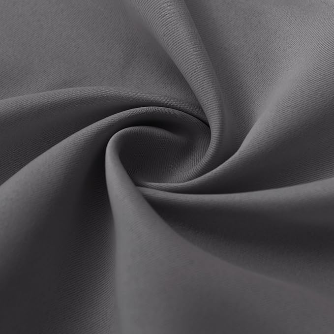 RYB HOME Blackout Curtains for Bedroom Living Room 72 inches Long, Thermal Insulated Privacy Rod Pocket Drapes for Nursery Office Home Theater, Width 34 by Length 72, Grey, 2 Panels