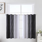Estelar Textiler Black and Greyish White Ombre Short Blackout Kitchen Curtains 36 Inch Long, Thermal Insulated Grommet Small Half Window Drapes for Cafe/Basement/RV Camper, 52Wx36L, 2 Panels