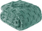 Exclusivo Mezcla King Size Flannel Fleece Blanket, Super Soft and Warm Lightweight Checkered Pattern Blankets for All Seasons, 90x104 Inches, Celadon