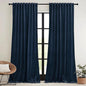 RYB HOME Navy Velvet Curtains 90 inches- Velevt Blackout Curtains for Bedroom, Soft Luxury Window Decor for Hotel Room Hall Kid Room, Navy Blue, W52 x L90 inches, 2 Panels