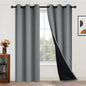 Yakamok Dove Grey 100% Blackout Curtains, Thermal Insulated Total Blackout Drapes for Bedroom, Heat Blocking Window Curtains for Living Room(42Wx84L, 2 Panels)