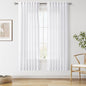 Snow White Linen Curtains 72 Inches Long for Living Room Light Filtering Semi Sheer Curtain Back Tab Luxury Neutral Coastal Modern Farmhouse Decor Drapes for Bedroom Dinner Room 52x72, 2 Panels