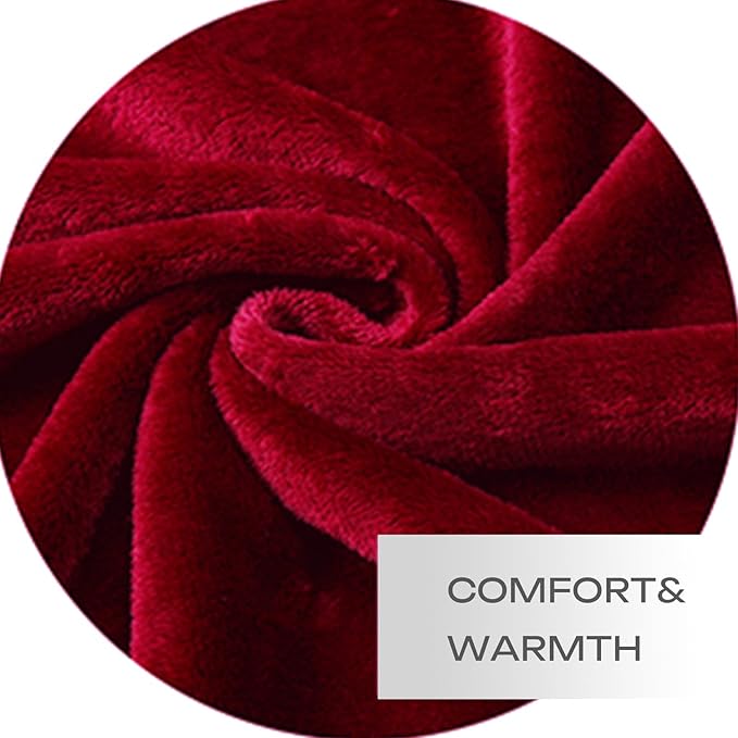 JIAHANNHA Fleece Blanket King Size Red 108 by 90 Inches Blankets for Couch Sofa Bed 280GSM,Super Soft Cozy and Luxury Bed Blanket for All Season