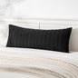 MIULEE Pack of 1 Black Long Body Lumbar Decorative Throw Pillow Cover 14x36 Inch for Halloween Bed Couch Sofa Living Room Soft Boho Pillow Cover Modern Farmhouse Home Decor