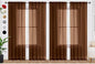SpaceDresser Brown Sheer Curtains 4 Panels Rod Pocket Semi-Sheer Curtain 90 Inches Long Light Filtering Voile Window Drapes for Bedroom Living Room Kitchen, Each 52W x 90L