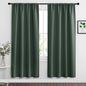 RYB HOME Blackout Curtains for Bedroom Living Room 72 inches Long, Thermal Insulated Privacy Rod Pocket Drapes for Nursery Office Home Theater, Width 42 by Length 72, Dark Green, 2 Panels