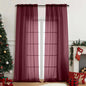 Sheer Curtains for Window 96 Inches Long 2 Panels Set, Soft Airy Light Filtering Voile Sheer Curtains for Living Room Bedroom, Dual Rod Pocket Elegant Window Drapes, Burgundy, 2x42Wx96L Inches