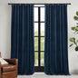 RYB HOME Navy Blue Velvet Curtains 72 inches with Hook Belt, Soft Fabric Room Darkening Thermal Insulated Luxurious Home Decor Curtains for Living Room Bedroom, W 52" x L 72", 2 Panels Set