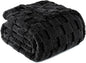 Exclusivo Mezcla Fleece Throw Blanket for Couch,Super Soft and Warm Lightweight Checkered Pattern Blankets for All Seasons, 50x60 Inches, Black