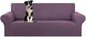 KEKUOU Stretch Oversized Sofa Slipcover 1 Piece Couch Sofa Cover (94"-110") Furniture Protector 4 Seater Sofa with Elastic Bottom for Kids,Pet.Jacquard Checked Pattern Fabric(X Large,Dark Purple)