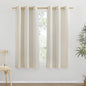 NICETOWN Thick Linen Blend Curtains Flax Textured for Bedroom, Rustic Grommet Semi Sheer Privacy Added Window Curtains & Drapes Light Filtering for Nursery, Natural, W34 x L63, Set of 2