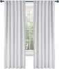 Deconovo Blackout Curtains Back Tab and Rod Pocket Thermal Insulated Curtain Penels for Sliding Door 52Wx108L Inch Greyish White 2 Panels