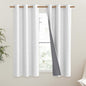 NICETOWN 100% Absolutely Blackout Linen Curtains with Thermal Insulated Liner, Greyish White, 42" Wide, 45" Length Energy Saving Curtains for Dining Room 2 Panels Set, Vertical Blinds