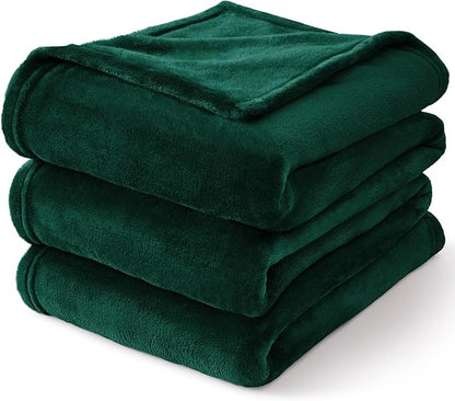 BEDELITE Fleece Blankets Queen Size Forest Green Throw Blankets for Bed, Luxury Plush Cozy Fuzzy Blanket 90x90 inches, Super Soft Warm Lightweight Throw Blanket All Seasons Suitable