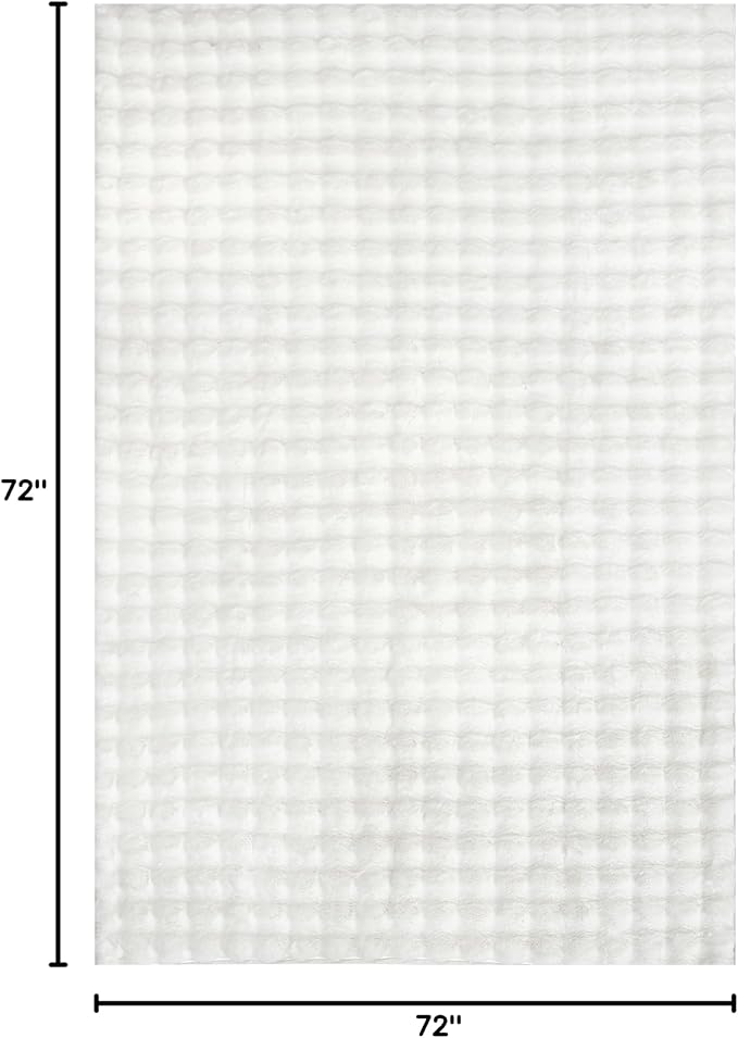 nuLOOM Jeni Off-White, 6' Round, Solid Faux Rabbit, Fluffy and Cozy, High Traffic, Stain Resistant, Easy Clean, Durable Washable Area Rug for Bedroom, Living Room, Dining, Den, Foyer, Entryway