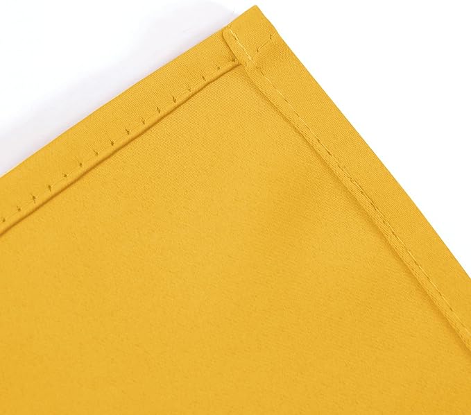 LEMOMO Blackout Curtains 66 x 54 Inch Long Yellow Curtains Set of 2 Panels Room Darkening Curtains for Bedroom and Living Room