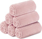 Buryeah 6 Pcs Flannel Throw Blanket Bulk 50 x 60 in Sleepover Blanket Outdoor Wedding Throw Lightweight, Oeko-tex Standard 100 Certified for Sofa Homeless Gifts (Light Pink)