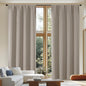 Simplebrand Ava Blackout Curtains for Patio 108 Inches Long 2 Panels Set, Solid Thermal Insulated Room Darkening Rod Pocket Window Treatment Curtains Blackout Drapes, W50 x L108 Inch, Stone