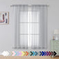 Simplebrand Light Grey Sheer Curtains 63 Inch Length 2 Panels, Rod Pocket Solid Color Window Sheer Curtain Panels, Elegant Curtains & Drapes for Living Room, Bedroom 2 Panels (42" W x 63" L)