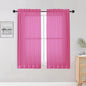OWENIE Hot Pink Sheer Curtains for Bedroom Living Room 54 Inch Length 2 Panels Set, Soft Solid Light Filtering Sheer Short Curtains for Small Window, 2 Pcs Total 84 Width 54 Long, Hot Pink