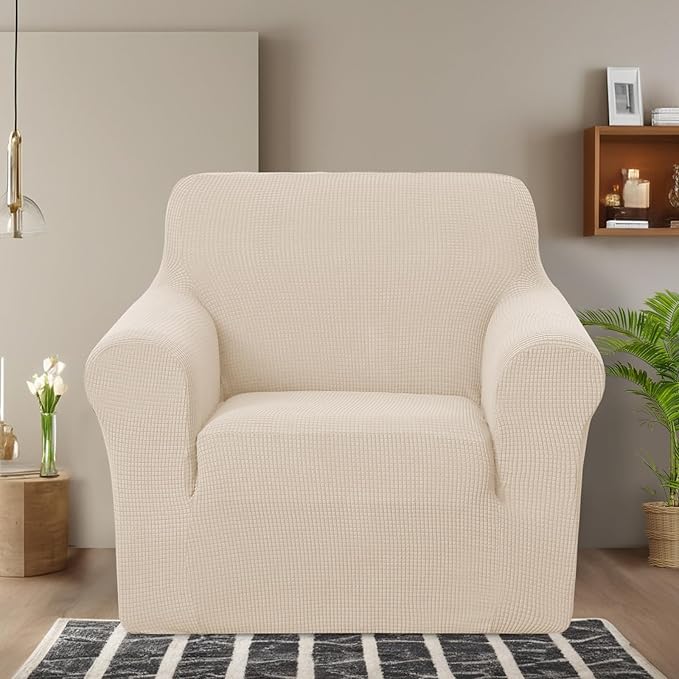 U-NICE HOME Recliner Chair Covers Stretch Couch Cover Sofa Cover Sofa Slipcover Furniture Protector for Chair Cover Pet Friendly(Armchair, Beige)