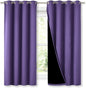 NICETOWN 100% Blackout Curtains with Black Liners, Thermal Insulated Full Blackout 2-Layer Lined Drapes, Energy Efficiency Window Draperies for Bedroom (Lilac Purple, 2 Panels, 52-inch W by 63-inch L)