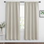 RYB HOME Curtains for Bedroom Living Room 63 inches Long, Thermal Insulated Privacy Rod Pocket Drapes for Nursery Office Home Theater, Width 34 by Length 63, Natural, 2 Panels