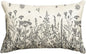 AVOIN colorlife Wildflowers Spring Antique Herbs Throw Pillow Cover, 12 x 20 Inch Flower Cushion Case Decoration for Sofa Couch