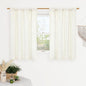 LAMIT Cream Sheer Linen Curtains for Bedoom, 45 Inches Long Faux Linen Textured Light Filtering Panels Rod Pocket Neutral Drapes for Kitchen/Window/Living Room, 2 Panels Set, 42 x 45 Inch