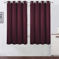 LEMOMO Burgundy Red Blackout Curtains 52 x 63 Inch Length/Set of 2 Curtain Panels/Thermal Insulated Room Darkening Blackout Curtains for Bedroom
