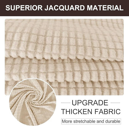 U-NICE HOME Stretch Couch Cover Sofa Cover Sofa Slipcover Furniture Protector for 4 Cushion Couch Sofa Pet Friendly(Oversized Sofa, Beige)