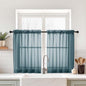 Dusty Blue Sheer Curtains Tier 30 Inches Length 2 Panels, Light Filtering Lightweight Soft Window Treatments Drapes, Cute Elegant Cafe Curtains for Nursery, Dual Rod Pocket, 2x42Wx30L Inches