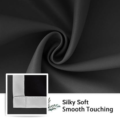 SimpleHome Ombre 100% Blackout Curtains for Bedroom, Full Light Blocking Black and Greyish White Curtains, Thermal Insulated Grommet Window Drapes for Living Room,2 Panels, 52x90 inches Length