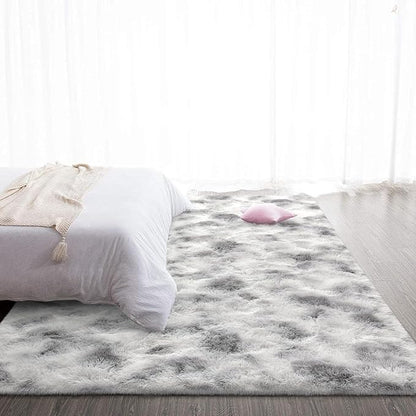 TWINNIS Super Soft Shaggy Rugs Fluffy Carpets 9x11 Feet, Indoor Modern Plush Area Rugs for Living Room Bedroom Kids Room Nursery Home Decor, Upgrade Anti-Skid Fuzzy Rug, Grey and White