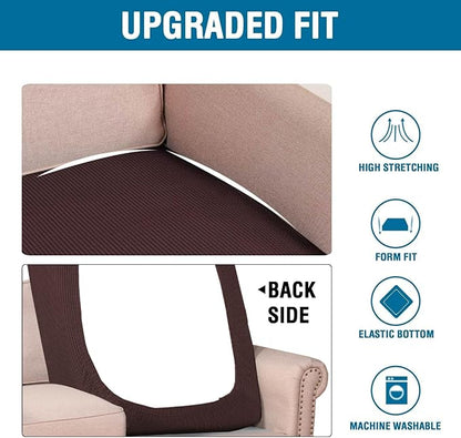 H.VERSAILTEX Super Stretch Individual Chaise Cover Sectional Couch Covers for L Shaped Sofa Both Left/Right Featuring Thick Jacquard Textured Twill Fabric (1 Piece Chaise Cover, Chocolate)