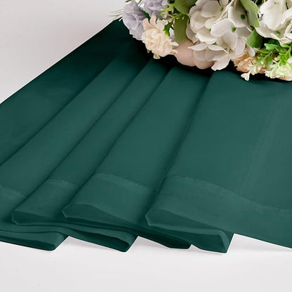 OWENIE Green Sheer Curtains 84 Inches Long for 2 Panels Set for Christmas, Solid Light Filtering Fimly Voile Sheer Curtains for Living Room Bedroom, Hunter Green, 42"x84"