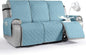 VANSOFY Waterproof Recliner Couch Covers, Sofa Covers 1-Piece Washable Reclining Sofa Cover Non-Slip Furniture Protector with Elastic Straps Pocket for Dogs, Pets(Azuree,3 Seater)