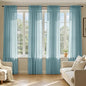 MIULEE Dusty Blue Sheer Curtains 72 Inches Long, 4 Panels Set, Light Filtering Rod Pocket Voile Drapes for Living Room and Bedroom, Airy Soft Fabric Window Treatments, 42 x 72 Inches