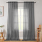 Grey Sheer Curtains for Bedroom Living Room 96 Inches Long 2 Panels, Modern Airy Soft Lightweight Rod Pocket Light Filtering Sheer Curtains Drapes, Grey, Each 42" Wx96 L Inch